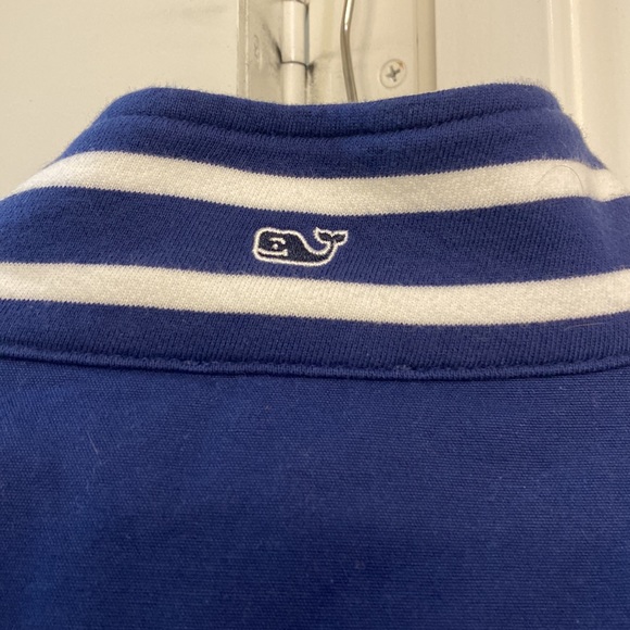 Vineyard Vines striped navy pullover. 1/4 zip - Picture 5 of 5